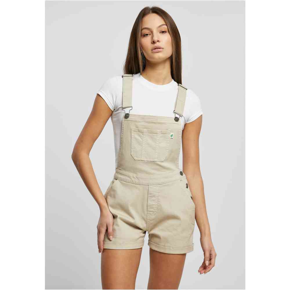 Urban Classics - Organic Short Salopette - Blanc cassé